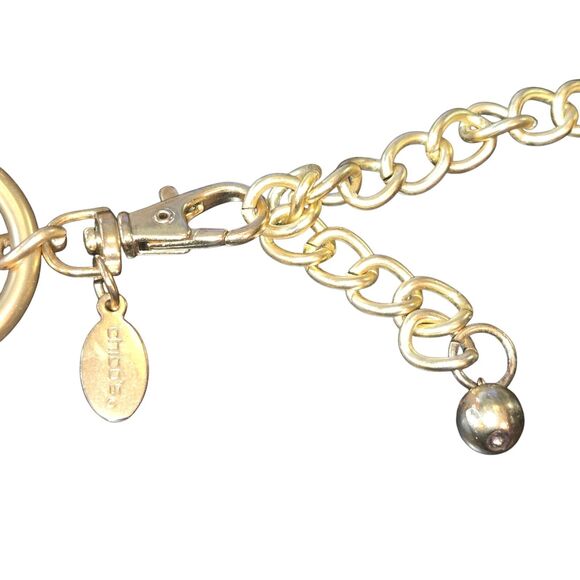 Chico's Multicolored Beaded Braided Fabric & Gold Tone Chain Belt OS/48" Long - Picture 7 of 12